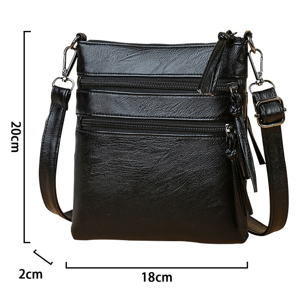 Crossbody-vesker for kvinner, små ekte skinn crossbody-vesker for kvinner Cross Body Bag Skulderhåndvesker med flere glidelåslommer