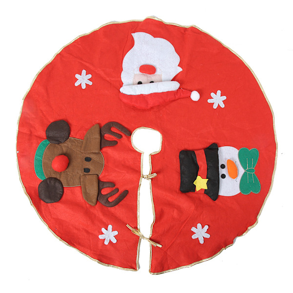 100cm Julgransskjort i Broderat Tyg, Julgran Matta för Hemmet, Juldekoration
