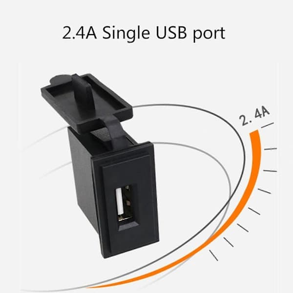 Biloplader 12-24V 2.4A Adapterstik Strømadapterkontakt til krydstogtskib