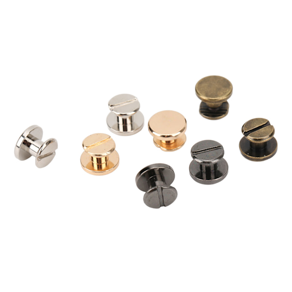 40 stk. DIY-bindeskrue, 4 farger, flatt hode, 9x5 mm, glattere overflater, metall Chicago-skruer for belter, vesker, sko, klær