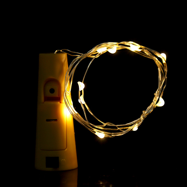 2 st korkformade ljusslingor, LED-lampa för vinflaska, batteridriven, DIY-del (vit)