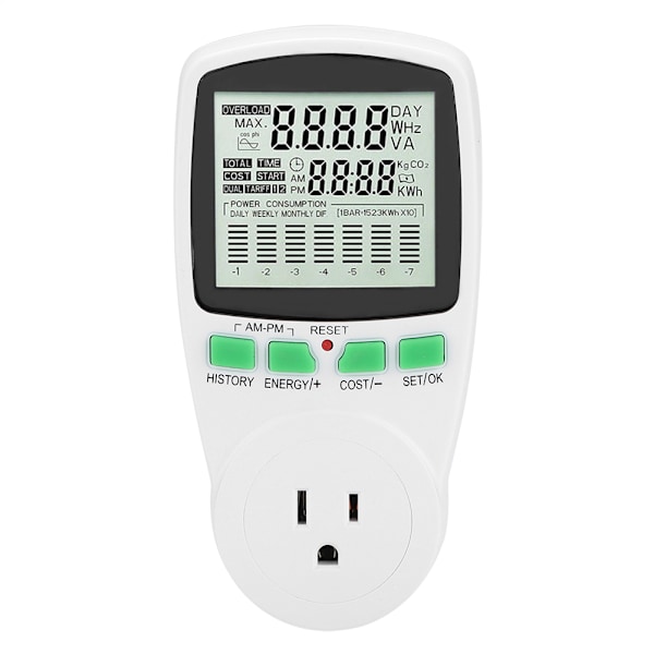 Smart elanvändningsmonitor Effektmätare Sticka Hem El-analysator Volt Ampere Watt US Testare 110V