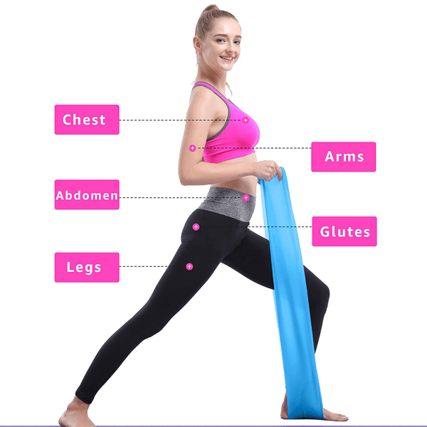 Motståndsband, professionella elastiska träningsband utan latex. Långa stretchband för yoga, pilates, rehab, hemma- eller gympass Style 3