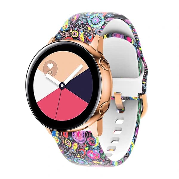 Urrem til Samsung Galaxy Watch 5/6, silikonerem, 20 mm interface (sort og hvid leopardmønster)