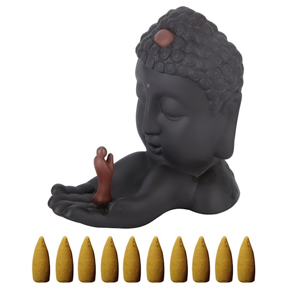 Keramisk Røg Tilbageflow Røgelse Brænder Hjem Indretning Buddhistisk Aromaterapi Røgelsekar
