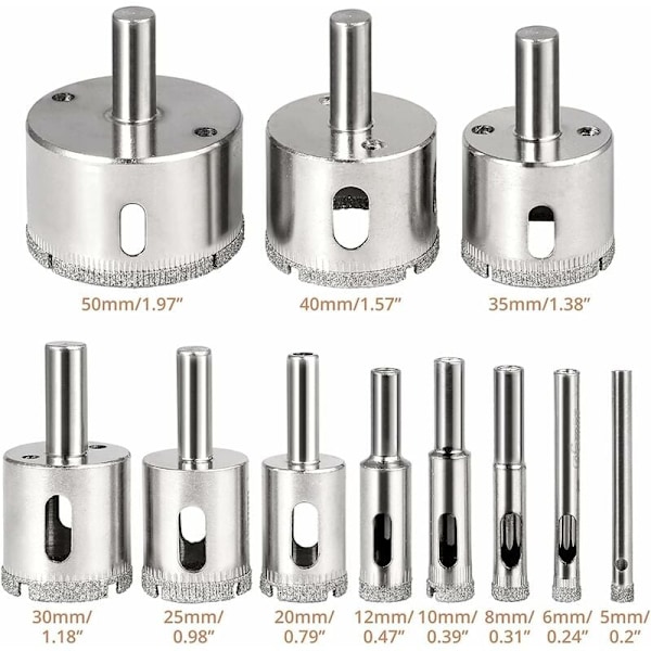 Precision möter hållbarhet, diamantborr för motståndskraftiga snitt med förbättrad borrhastighet, 4-83 mm, 11 olika borrar ingår