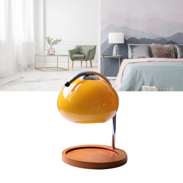 Aroma Voks Smeltelampe Retro Træ Opbevaringsbakke Glas Lys Varmer Lampe Soveværelse Sengebord Ambient Bordlampe EU 220V