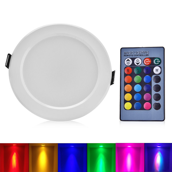 Himmennettävä RGB-LED-paneelilamppu, kattoon upotettava alasvalo, kaukosäätimellä, 5 W