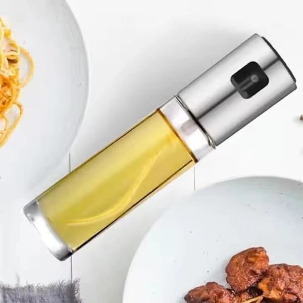 Öljyn ja viinietikan suihkepullo – 100 ml hopea