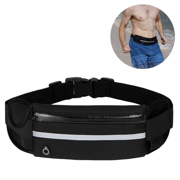 Running Belt for Man Women, Waterproof Fanny Pack Running Waist Pouch Phone holder Adjustable Sports Money Belt with Headphone Port