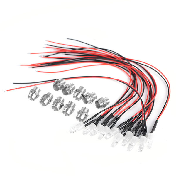 10 st 12V 8mm förtrådade konstanta LED-lampor, ultraljusa vattenklara glödlampor (#01)