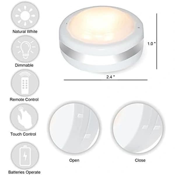 Puck Lights – Batteridrivna med fjärrkontroll (6-pack)