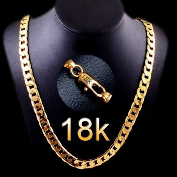 Mote 18K gullkjede for menn, cubansk kjede for menn