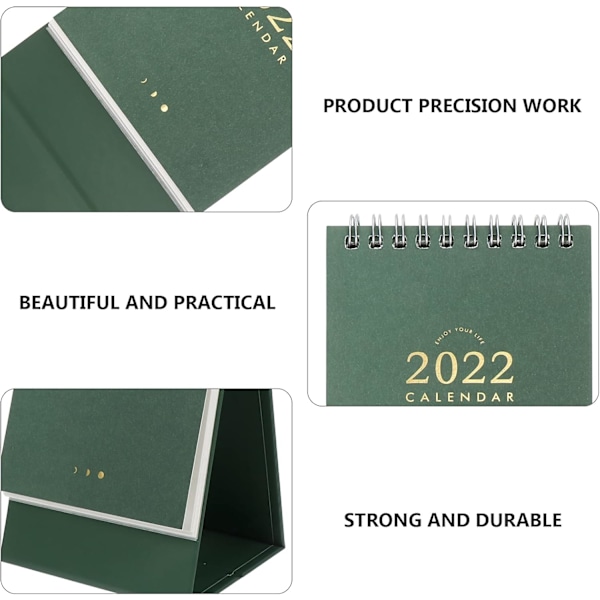 Bärbar Mini Bordskalender, Hållbar Tjockt Papper Stående Blädderkalender för Effektiv Planering, Enfärgad 10x7,5x6 cm