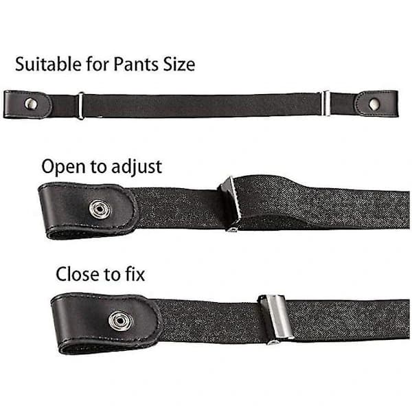 Elastisk bælte til damer uden spænde, frit elastisk taljebælte kompatibelt med kvinder 60 cm