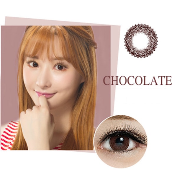 1pcs Cosmetic Contact Lenses 0 Degree Yearly Use Eyes Beauty Makeup Tool (Chocolate)