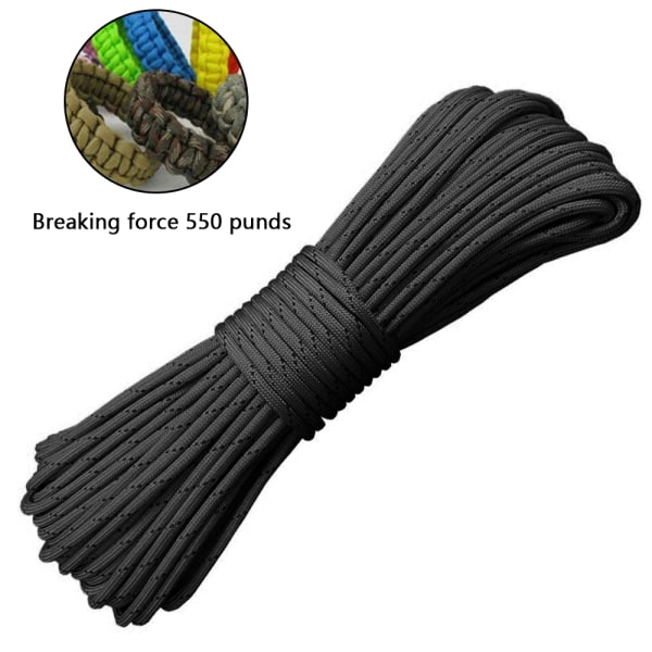 Emergency Zone Nylon Flettet 30 m, Multifunktionel Campingreb | (1 Pakke)