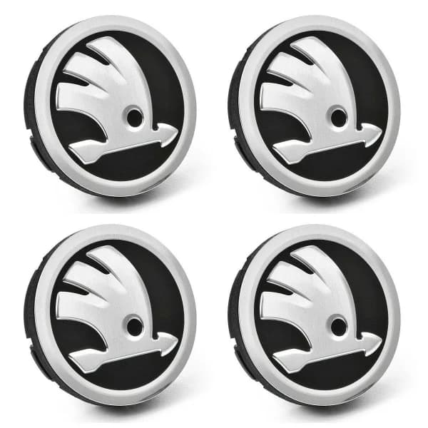 4-pak - Skoda Centerkapsler / Fælgemblem - Bil 65 mm
