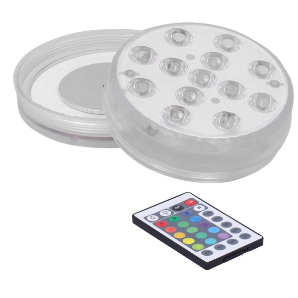 LED Pool Magnetisk Lampe IP68 16 Farver RGB Undervandslys med 28-Tasters Fjernbetjening Sugekop