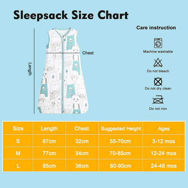 Baby Sommer Sovepose Justerbar 70-90Cm Til Nyfødte 0-48 Måneder (S, Stil A) Baby Sovepose, Alle Sæsoner Sommer Baby Sovepose