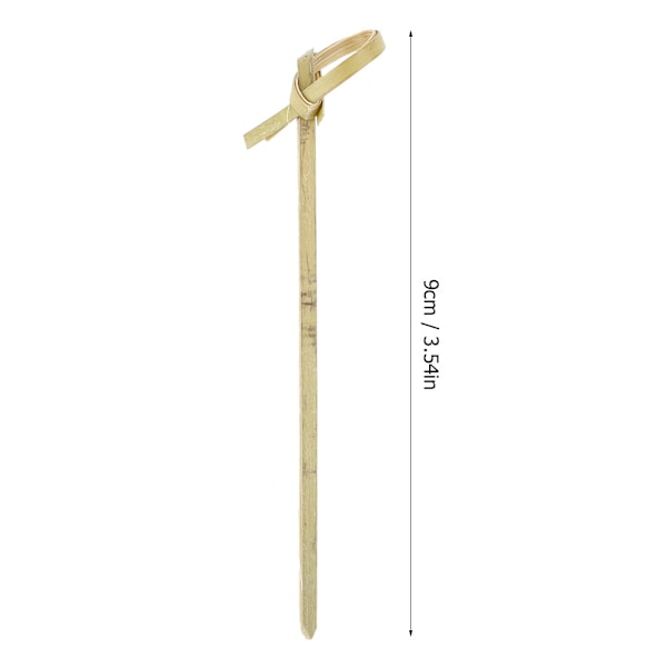 100 kpl Kertakäyttöisiä Bambutikkuja Cocktailtikkuja Solmulla Koristeena (9cm)