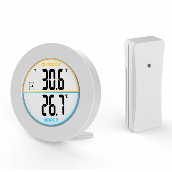 Indoor and Outdoor Thermometer, Digital Wireless Thermometer with Probe Sensors, HD LCD Display Temperature Detector, Min / Max Memory, Trend, ℃ / ℉