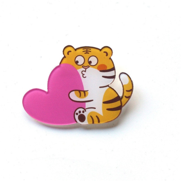 Cute Brooch Pin Cute Cartoon Tiger Style Durable Acrylic Vivid