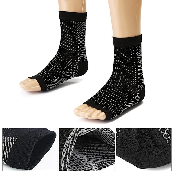 Effektiv lindring för plantar fasciit, andningsbart kompressionsmaterial: 2 st högkvalitativa strumpor för kvinnor och män, stöd för fotvalvet, smärta i fotleden