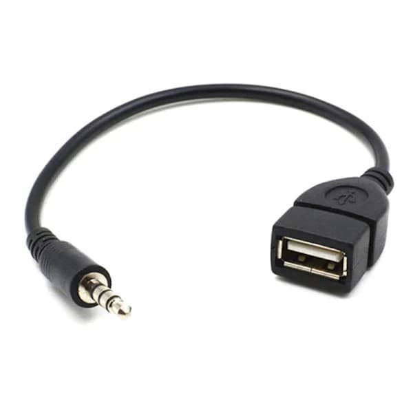 Bil MP3-afspillerkonverter 3,5 mm han AUX til Jack-stik til USB 2.0