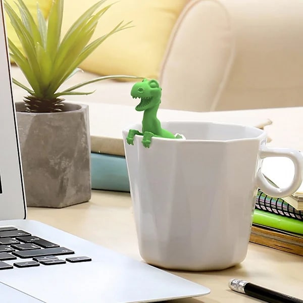 Dinosaur tepåse tefilter sil, lös tesil, kaffekrydda