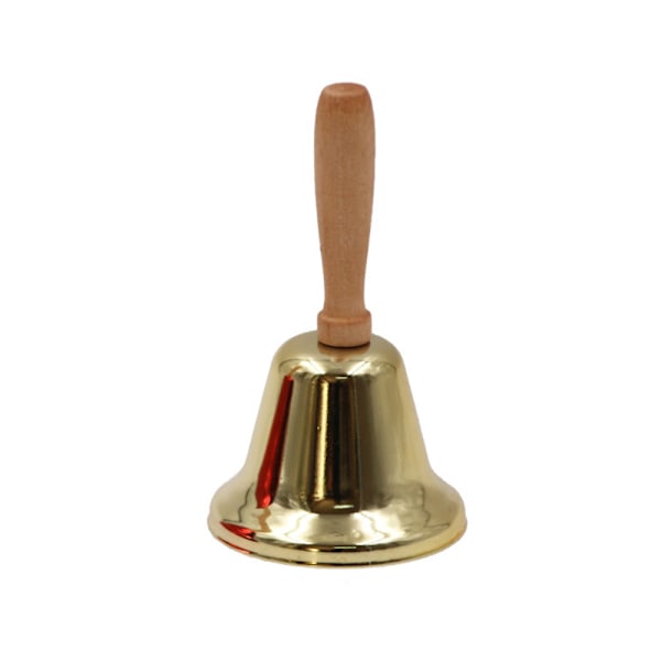 Solid brass hand call bells with wooden handle