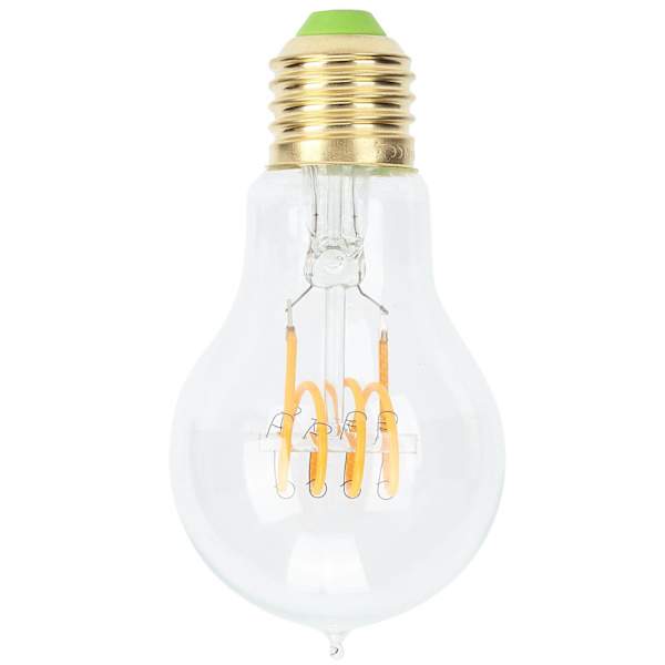 A60 Dimbar LED-glödlampa med antik glödtråd för retrodekoration i kaféer, 110 V, E27-sockel, 4 W, varmt ljus, transparent