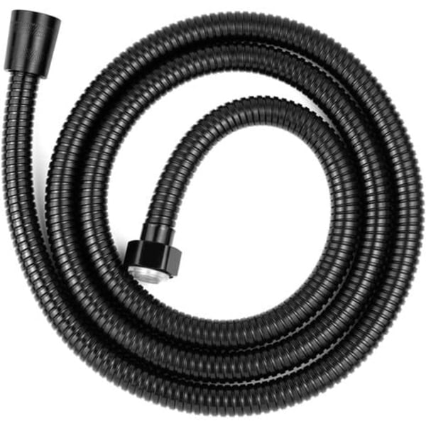 Universell dusjslange 2m i 304 rustfritt stål Anti-Twist Anti-Korrosjon Dusjslange med Universell G1/2 Tilkobling Svart
