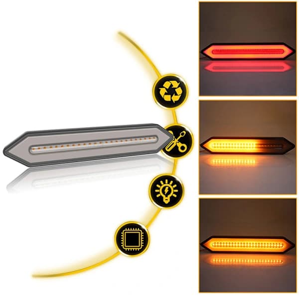 100 LED Bil Lastebil Brems Blinklys Baklys Stripe Lys