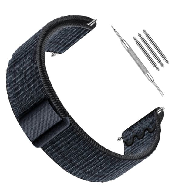 Garmin-kompatibelt nylonarmbånd 22 mm - Forerunner 245/255/265M Sort+Blå Sort+Blå