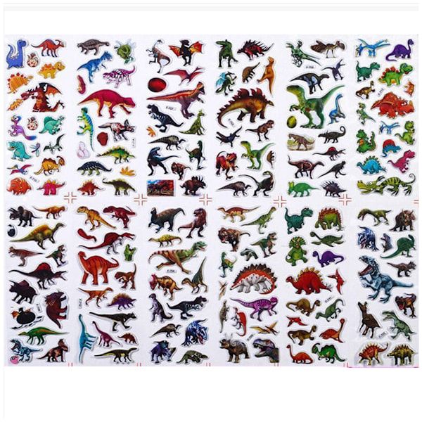 Dinosaurieklistermärken för bred användning, giftfria & vattentäta skum, 3D-puffig textur för förbättrad inlärning & finmotorik, idealiska för klassrum & hem