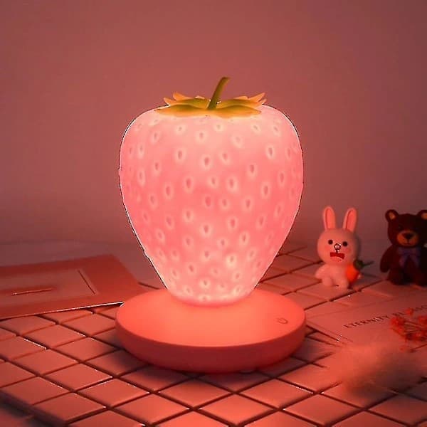 Kreativ stråvævet natlampe i pink