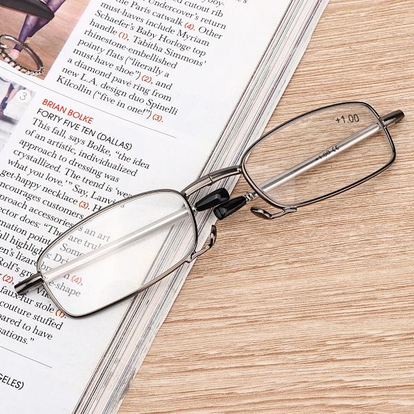 Presbyopia-lasit Miehille ja Naisille Taittuvat Kannettavat Väsymystä Vähentävät Lukulasit (Harmaa +1.00)
