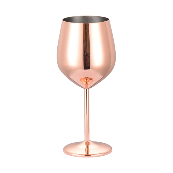 Roséguld metallvinkup som är okrossbar, rödvinsglas, högt vinglas, champagneglas, 500 ml