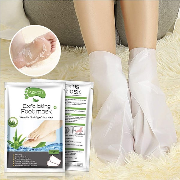 Revitaliserande Fotpeelingmask, Dermatologiskt Säkerställd för Mjuka Fötter, Enkel Applicering för Hemmaspa-lyx, Perfekt för Honom & Henne (3 Par)
