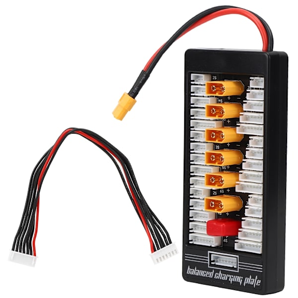 2S-6S XT60-liitin rinnakkaislaturilevy RC-akkulaturilevy Para-levyMusta