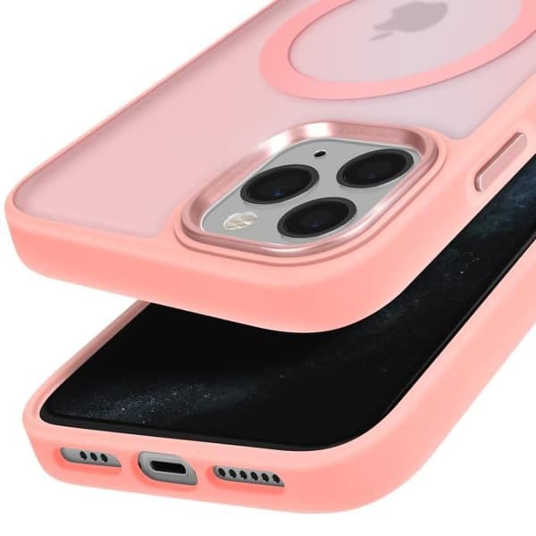 MagSafe-skal för iPhone 11 Pro Matt Frostat Baksida Rosa Kontur Rosa