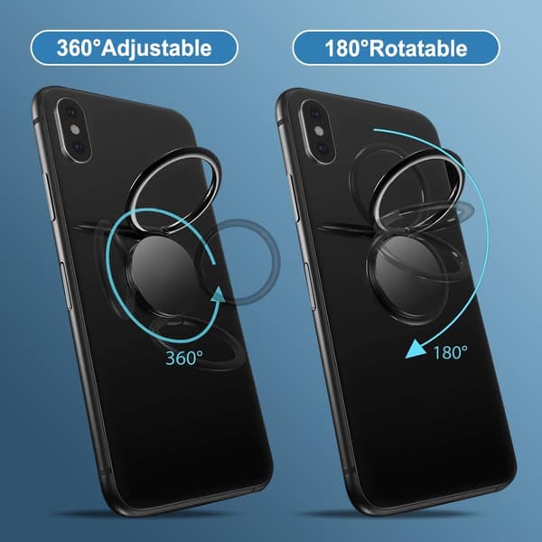 Telefonstativring - set med 2 - 360 graders rotation - universell kompatibel med iPhone, Samsung, Huawei