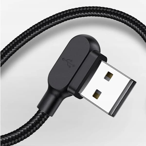 KULMAKAAPELI 90° KAKSOISPUOLINEN LIGHTNING IPHONE 11 12 13 14 LED 2M
