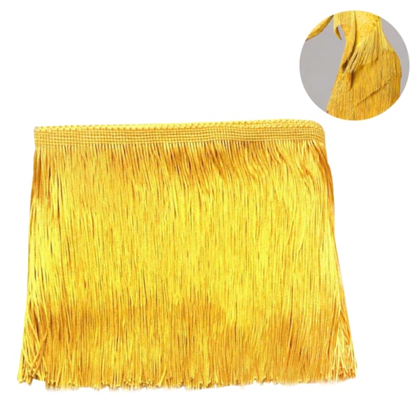 10M elegant spetsfranskant för kläddekoration, svart 10 cm Golden 15cm