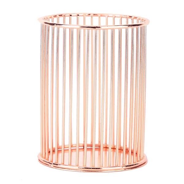 Metallipöytä Kynäpidike Kynä Meikkisiveltimet Kirjatarvikkeet Rauta Työpöydän Järjestäjä (Rose Gold)