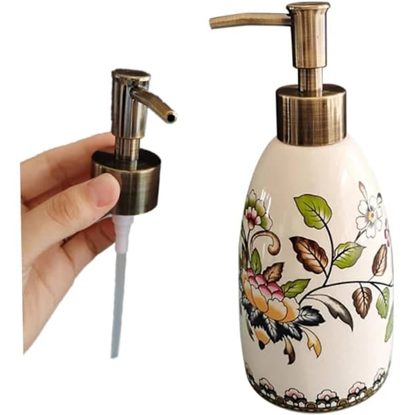 Sæbedispenser med pumpe, retro blomsterdesign 1 stk.