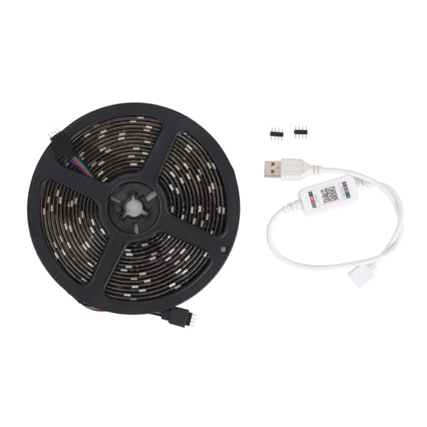 USB 5V 1m 30LED nauhavalaisin anturivalo RGB-lamppu Bluetooth-sovelluksella ohjattu TV-taustalle