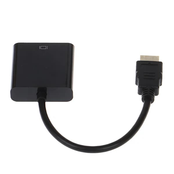 Sort HDMI til VGA Adapterkabel Projektor Skærm HD Konverter Onesize