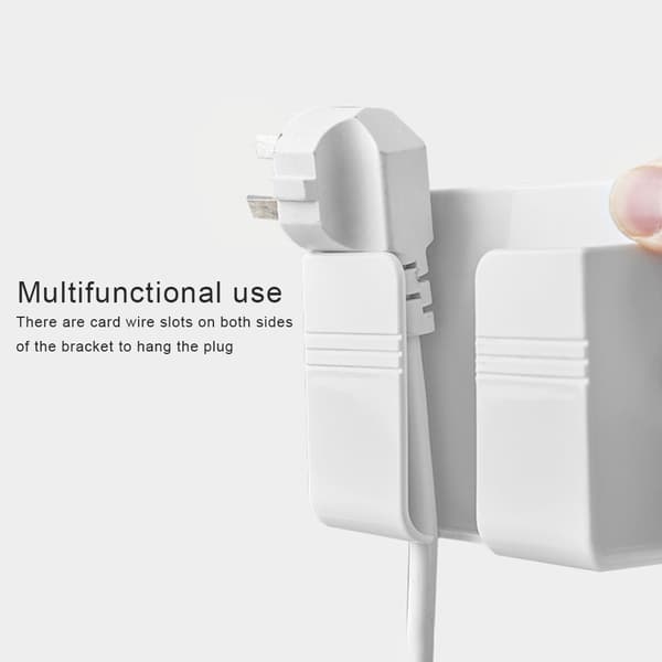 2-pack väggmonterade telefonhållare, icke-förstörande väggmonterade smartphonehållare och laddningsställ.